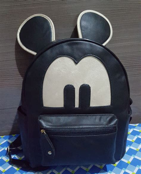 mochila do mickey de couro